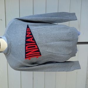 Cleveland Indians MLB Pendant Grey Red Cotton Blend Hillflint Sz L‎ Mens Sweater